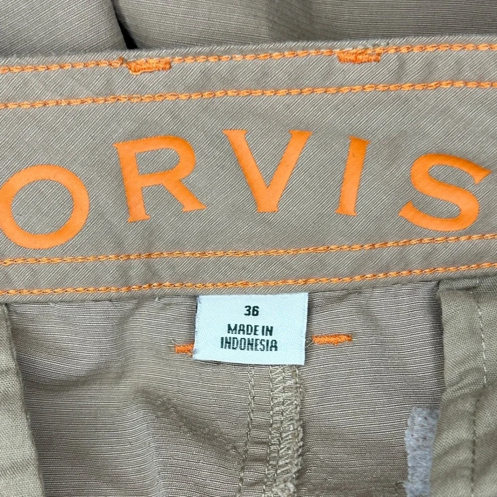 Orvis Performance‎ Shorts 36 Men's Khaki Tan Outdoor Utility Hiking Tool Pocket